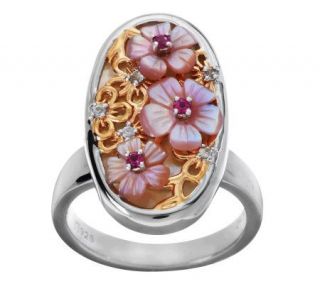 Smithsonian Mother of Pearl Cherry Blossom RubelliteAccent Sterling 