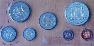Jamaica 1973 Proof Coin Set Franklin Mint 7 Coins