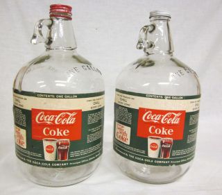 Vintage One Gallon Coca Cola Coke Syrup Jug w Original Paper Label