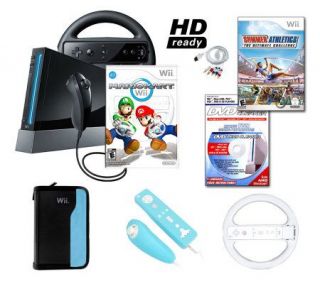 Mario Kart Holiday Bundle w/2 Games &Accessories Wii —