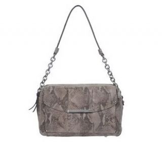 Makowsky Double Zip Top Shoulder Bag with Chain Detail —