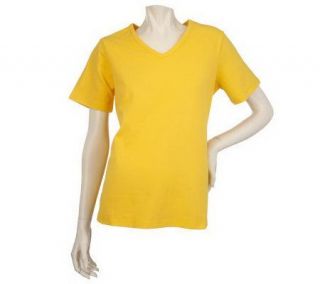 Sport Savvy Essentials Short Sleeve V neck Stretch T shirt —