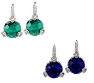 Judith Ripka Sterling Faceted Opaque Gemstone Earrings 
