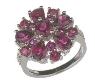 Sterling 3.35 ct tw Rhodolite and Diamond Accent Ring —
