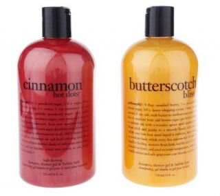   cinnamon dots & butterscotch bliss shower gel duo, 24 oz. —