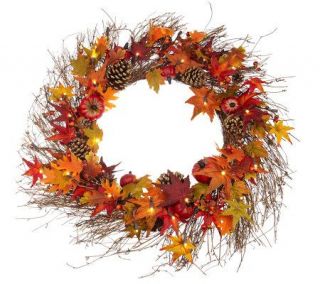 BethlehemLights BatteryOperated 36 Harvest Wreath with Timer