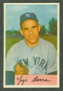 CREASE FREE 1954 #161 Bowman Baseball Yogi Berra Card   SHARP