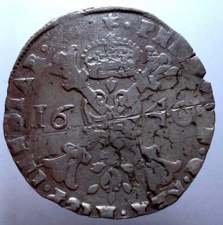  RARE 1640 Netherlands Franche Comte Philip IV Silver Patagon