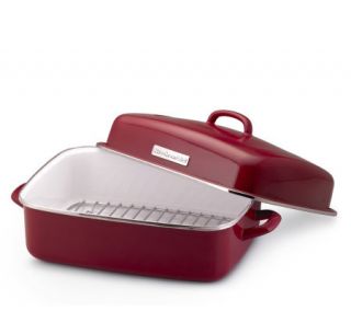 we suggest kitchenaid 13 x 16 covered roaster with flatrack red 