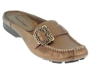 BareTraps Pixy Leather Slip on Moccasins w/Buckle Detail —