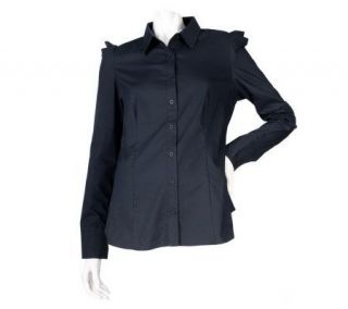 DASH by Kardashian Button Front Shirt with Shoulder Detail   A216631