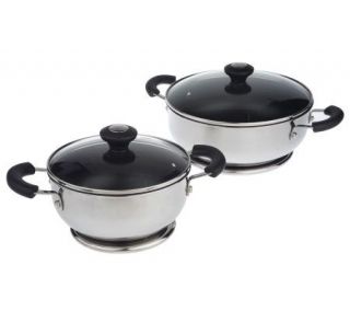 CooksEssentials Classic S/S 4 pc. Casserole Set w/Magnetic Trivets