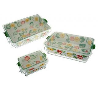 Temp tations Floral Embroidery 9 pc Oven to Table Set —