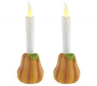 BethlehemLights Set of 2 BatteryOperated Harvest Novelty Candles w 