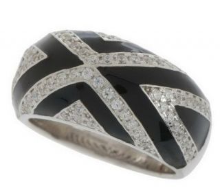 As Is Hidalgo Diamonique Sterling or 14K Gold Clad Bold Ring   J274540