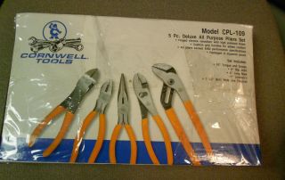 Cornwell Tools Model CPL 109 5pc Deluxe Pliers Set New