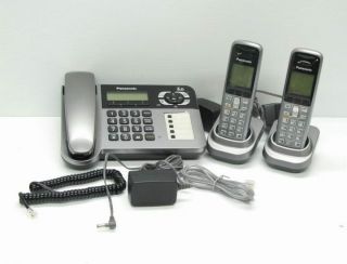  dect 6 0 metallic gray cordless corded phone with answering machine m