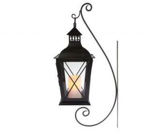 HomeReflections Indoor/Outdoor FlamelessCandle Lantern with Hanging 