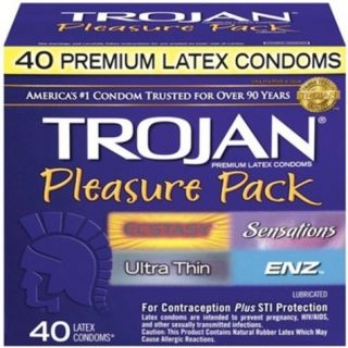 Trojan 40 Ct Premium Condoms Pleasure Pack