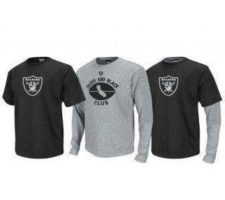 NFL Oakland Raiders Short & Long Sleeve ThermalShirt Set —