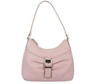 Tignanello Pebble Leather Hobo Bag with Front Buckle & Ruching Details 