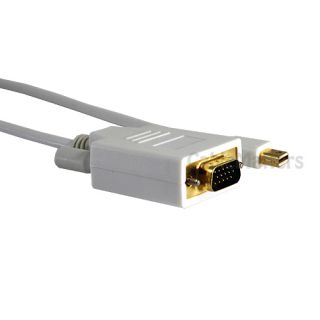 ft Mini DisplayPort Male to VGA Convert Cable White