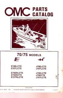 1983 Evinrude Johnson 70 75 HP Outboard Motor Parts Catalog