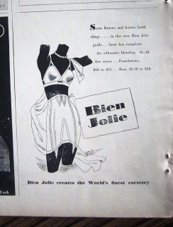 1947 Vintage Bien Jolie Worlds Finest Corsetry Girdle Ad