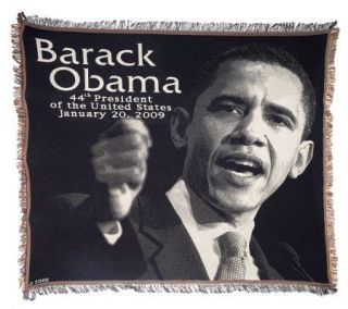 Commemorative Barack Obama 50x60 Cotton Throw —