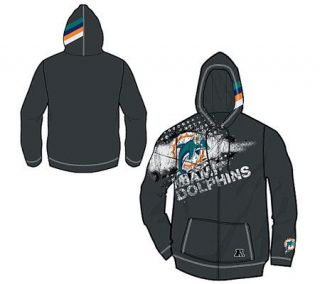 NFL Miami Dolphins Womens Distressed Hooded Sweatshirt —