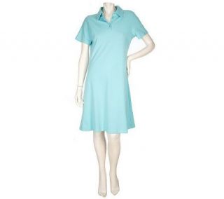 Denim & Co. Stretch Pique Short Sleeve Polo Dress —