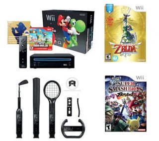 Nintendo Wii Console Bundle w/ 3 Games &Accessories —