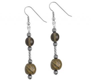Carolyn Pollack Sterling Illusion Shades of Brown Earrings —