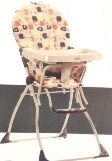 New Cosco Flat Fold High Chair Fruity Jungle Feeding Seat Baby Free