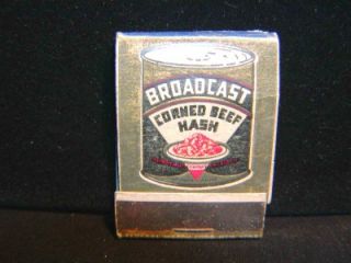  item is an Antique Matchbook advertising Broadcast Corned Beef