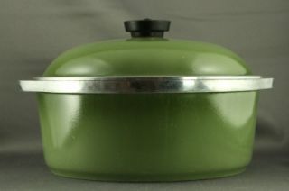 Vintage Kitchen Club Olive Green 4qt Dutch Oven Cooking Ware Pot Lid