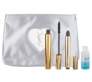 YSL All About Eyes 3 piece Gift Set w/ Silver Bag —