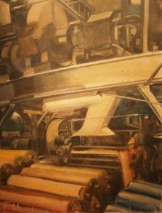  Industrial Oil Painting Circa 1940s Conshohocken PA Company