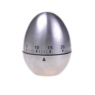  Stainless Steel Egg Shape Kitchen Timer Alarm 60 Minute New