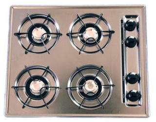 New in Box Chrome 24 Gas 4 Burner Cooktop Surface Unit