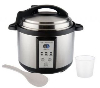 CooksEssentials Stainless Steel 5 Quart Pressure Cooker w/6 Settings 