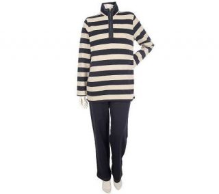 Sport Savvy Stretch French Terry StripedPullover & Pull on Pants