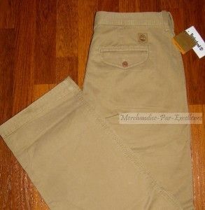Timberland Mens Cotton Pants Khaki New Size 32 x 30