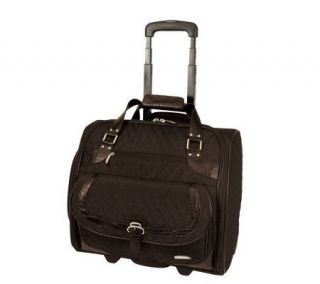 Travelon Wheeled Underseat Carry on with CrocoPrint Trim —