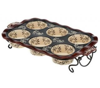 Temp tations Floral Lace 6 Cup Muffin Pan with Rack —