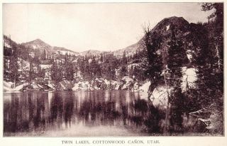 1893 Duotone Print Twin Lakes Cottonwood Canyon Utah   ORIGINAL