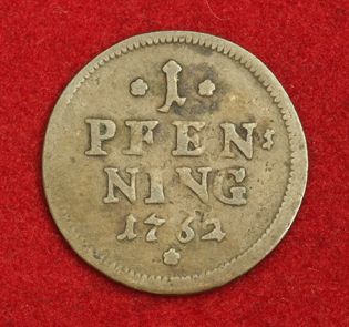 1762, Bavaria, Maximilian III Joseph. Copper Pfennig Coin. VF