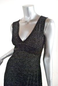 Cosabella Black Rayon Stretch Cutout Velvet Empire Waist Dress Sz S