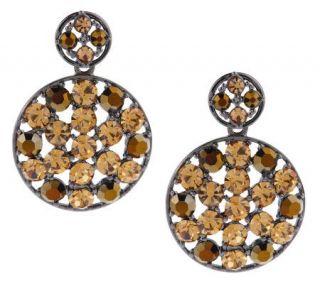 Joan Rivers Crystal Medallion Drop Earrings —