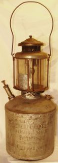 Rare Old Vintage Coleman Model E20 Quick Lite Jumbo Gas Lantern w